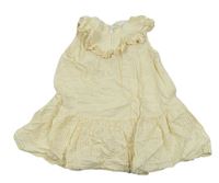 Smetanovo-žlté pruhované mušelínové šaty zn. H&M