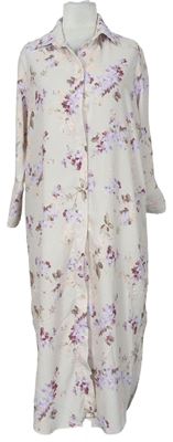 Dámske svetloružové kvetované košeľové šaty zn. H&M