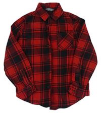Červeno-čierna kockovaná flanelová košeľa PRIMARK