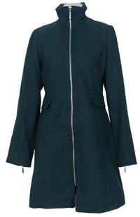Dámsky tmavozelený vlnený kabát zn. H&M