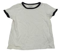 Biele crop tričko s černým lemem Primark