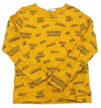 Žlté tričko s nápismi H&M