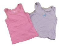 2x - Košilka - Ružová s krajkou, fialová s jednorožcom impidimpi