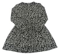 Sivé úpletové šaty s leopardím vzorom zn. Pep&Co