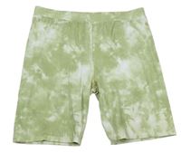 Zelenošedo-biele batikované elastické kraťasy Primark