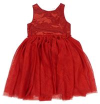 Červené slávnostné šaty s tylovou sukní H&M
