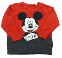 Červený sveter s Mickeym zn. Disney
