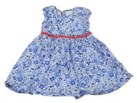 Modro-biele kvetované šaty