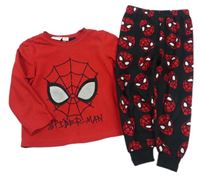 Červeno-čierne fleecové pyžama so Spider-m anem PRIMARK
