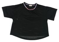 Čierne sieťované crop tričko Baker