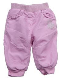 Ružové šušťákové zateplené nohavice Ergee