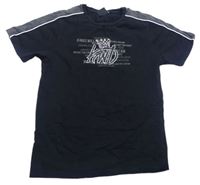 Čierno-tmavosivé tričko s logom a pruhmi Kings Will Dream