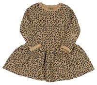 Béžové teplákové šaty s leopardím vzorom F&F