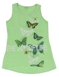 Zelenkavý top s motýly S. Oliver