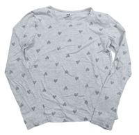 Sivé melírované tričko so srdiečkami zn. H&M