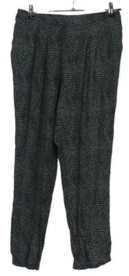 Dámske čierne vzorované voľné é nohavice zn. H&M