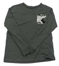 Tmavosivé tričko s army vreckom Next