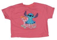 Ružové crop tričko so Stitchem Primark