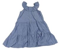 Modré melírované šaty s volánikom zn. H&M