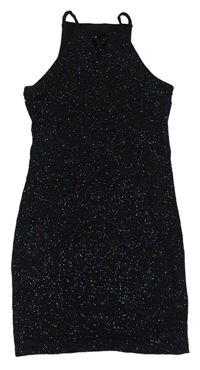 Čierno-farebné trblietavé šaty New Look