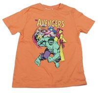 Oranžové tričko s hrdinami Marvel