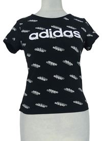 Dámske čierne crop tričko s logy zn. Adidas