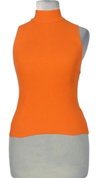 Dámsky neónově oranžový rebrovaný elastický top Zara