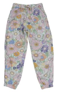 Farebné kvetované ľahké nohavice H&M