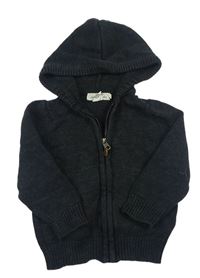 Čierny melírovaný prepínaci sveter s kapucňou zn. H&M