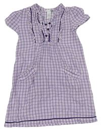 Lila kockované šaty s volánikmi zn. H&M