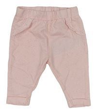 Ružové trblietavé teplákové nohavice Ergee