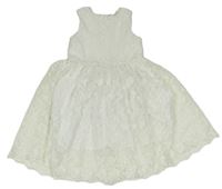 Biele čipkové kvetované šaty
