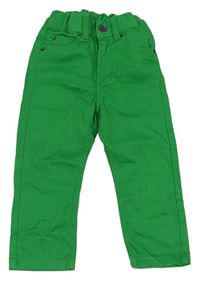 Zelené plátenné nohavice H&M