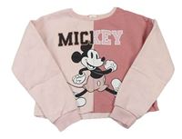 Ružová crop mikina s Mickey Mousem zn. Disney