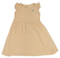 Marhuľové bavlnené šaty s dúhou zn. H&M