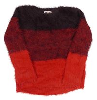 Lilkovo-červený chlpatý sveter zn. H&M
