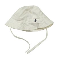 Krémový plátenný klobúk s kotvou zn. H&M