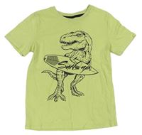 Svetložlté tričko s dinosaurom Tu