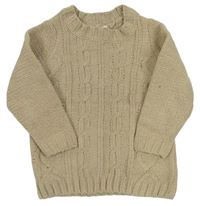 Béžový sveter s copánkovým vzorom M&Co.