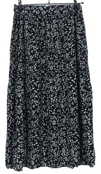 Dámska čierno-biela vzorovaná midi sukňa Topshop
