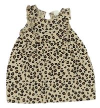 Béžové bavlnené šaty s leopardím vzorom zn. H&M