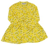 Žlté kvetované ľahké šaty Alive