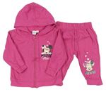 2set- Růžová propínací mikina s Minnie a kapucí + Tepláky Disney