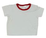 Bílé tričko s červeným lemem C&A