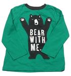 Zelené pyžamové triko s medvědem 