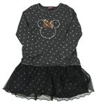 Šedo-černé bavlněno/tylové šaty s Minnie Disney