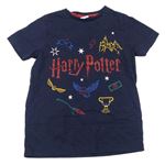 Tmavomodré tričko s potiskem - Harry Potter Matalan