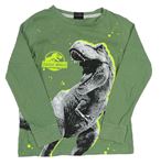 Khaki triko s dinosaurem - Jurský svět Tu