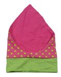 Růžovo-zelený bavlněný šátek s hviezdičkami
