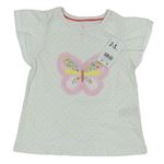 Bílé tričko s motýlkem a puntíky Mothercare
